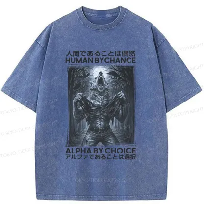 Tokyo-Tiger Howling Wolf Washed T-Shirt