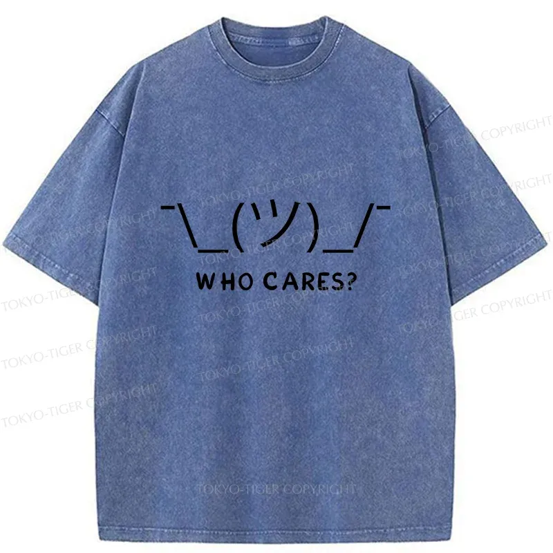 Tokyo-Tiger Text Emoticon Washed T-Shirt