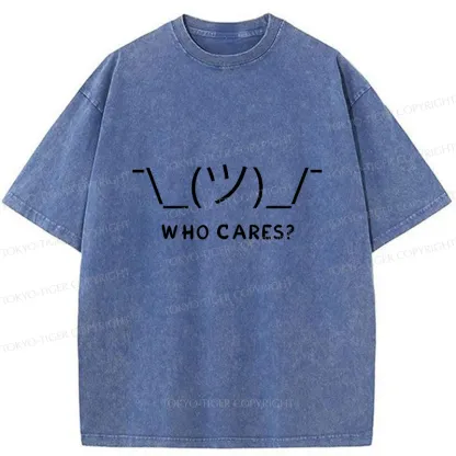 Tokyo-Tiger Text Emoticon Washed T-Shirt