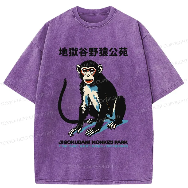 Tokyo-Tiger Japan Monkey Park Washed T-Shirt