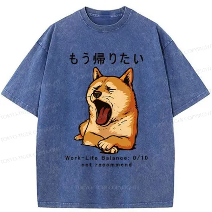 Tokyo-Tiger I Want To Go Home Now Washed T-Shirt
