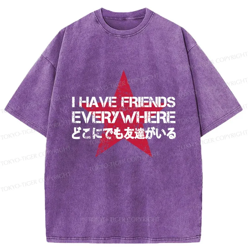 Tokyo-Tiger There Are Friends Everywhere Washed T-Shirt