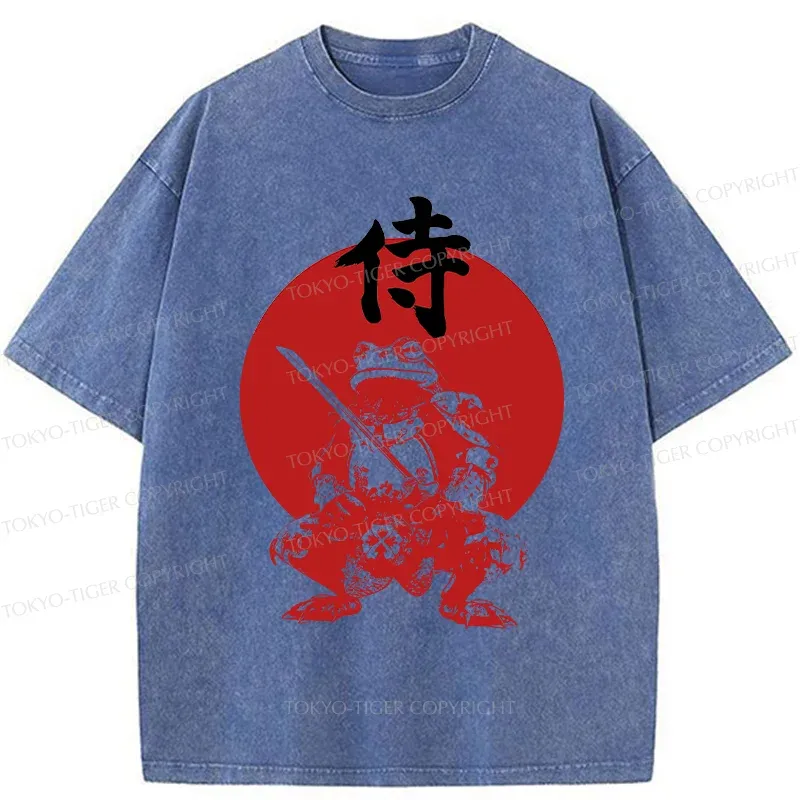 Tokyo-Tiger Mighty Samurai Frog Washed T-Shirt