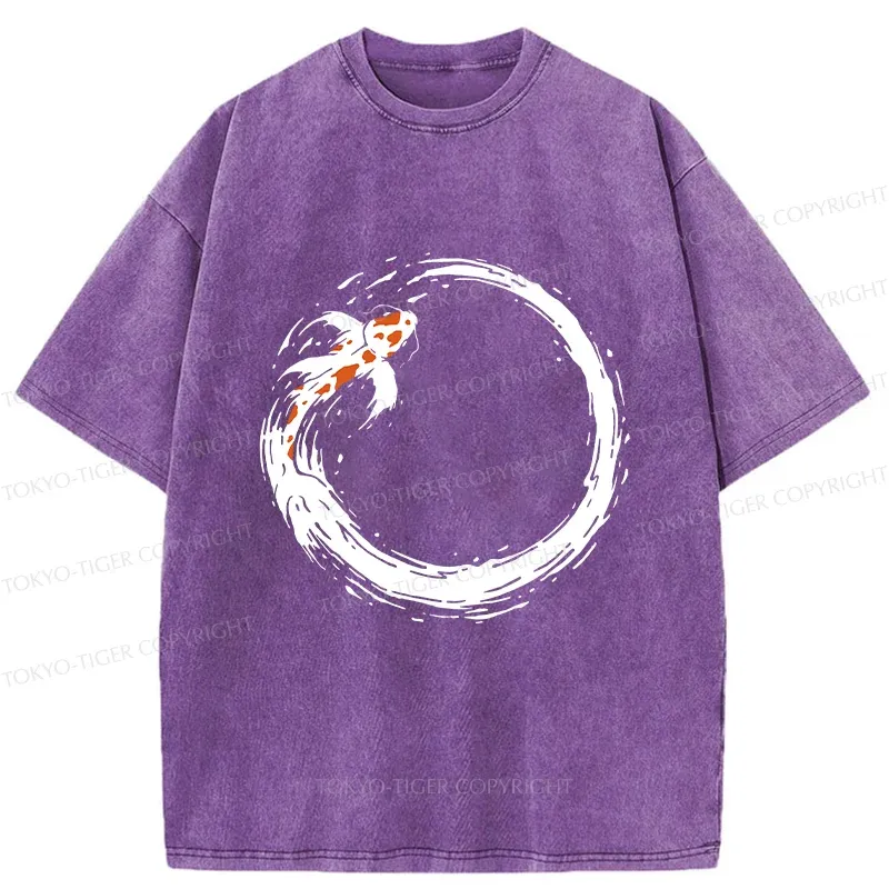 Tokyo-Tiger Ensō Koi Washed T-Shirt