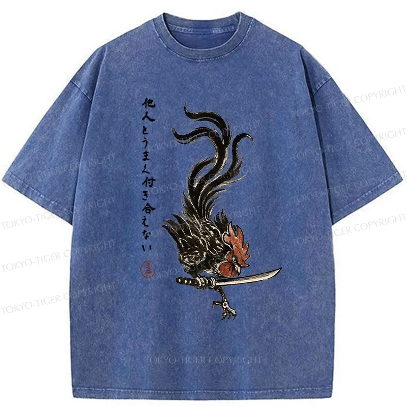 Tokyo-Tiger I Can't Get Along Well With Others Washed T-Shirt