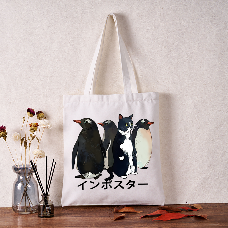 Tokyo-Tiger Imposter Among Penguins Tote Bag