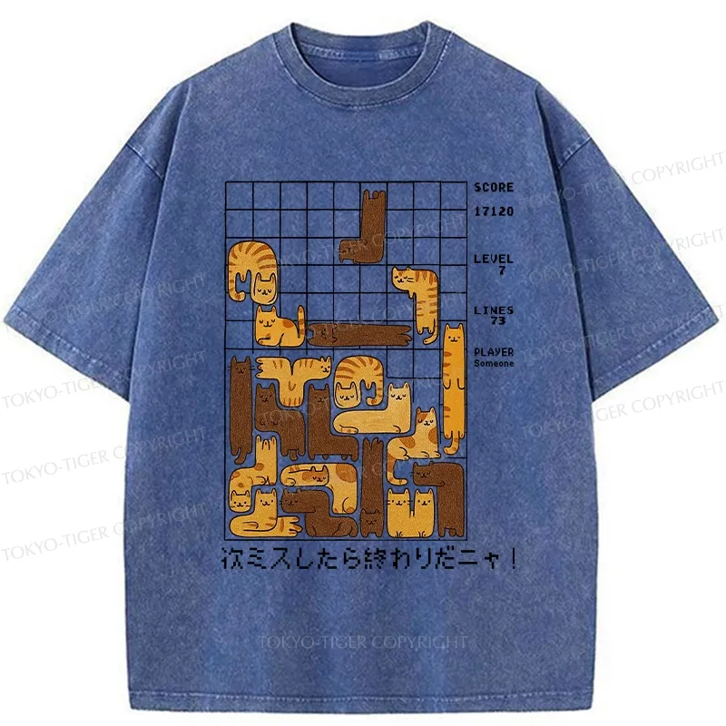 Tokyo-Tiger Funny Next Mistake Is The End Washed T-Shirt