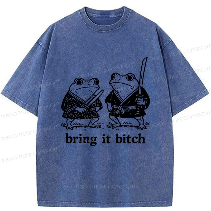 Tokyo-Tiger Bring It Samurai Frog Washed T-Shirt