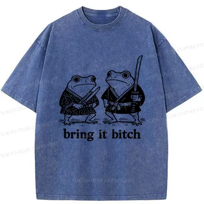 Tokyo-Tiger Bring It Samurai Frog Washed T-Shirt