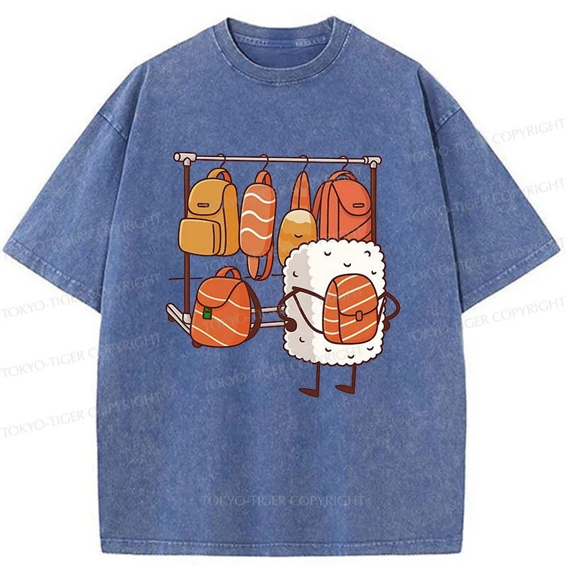 Tokyo-Tiger Sushi Is Selecting Backpacks Washed T-Shirt