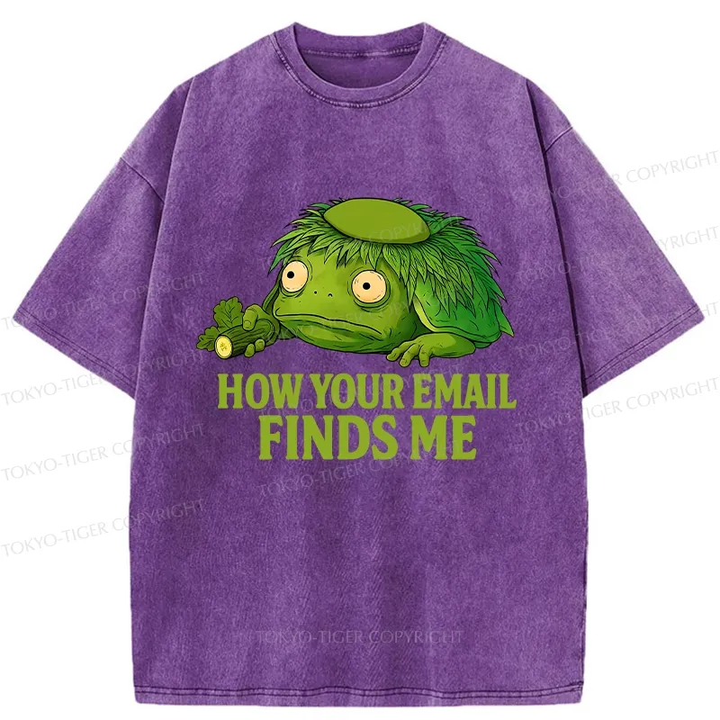 Tokyo-Tiger How Your Email Finds Me Washed T-Shirt