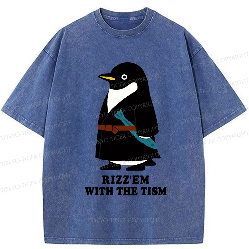 Tokyo-Tiger Rizz'Em With The Tism Washed T-Shirt
