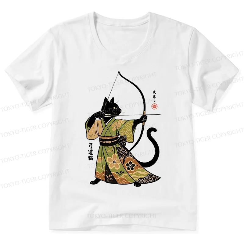 Tokyo-Tiger Japan Cat Archery V-Neck Classic T-Shirt