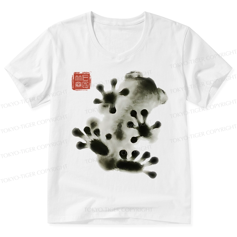 Tokyo-Tiger Ink Painting Frog V-Neck Classic T-Shirt