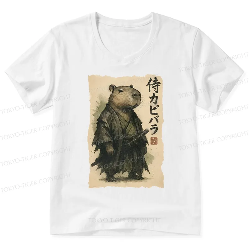 Tokyo-Tiger Capybara Samurai V-Neck Classic T-Shirt