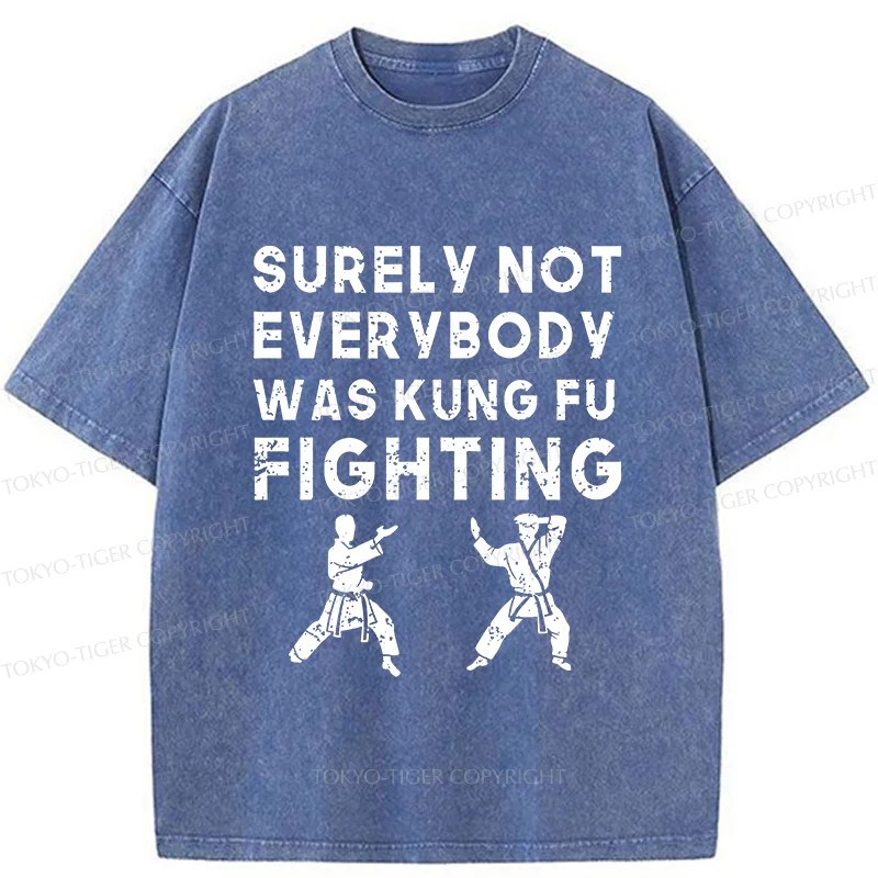 Tokyo-Tiger Funny Kung Fu Washed T-Shirt