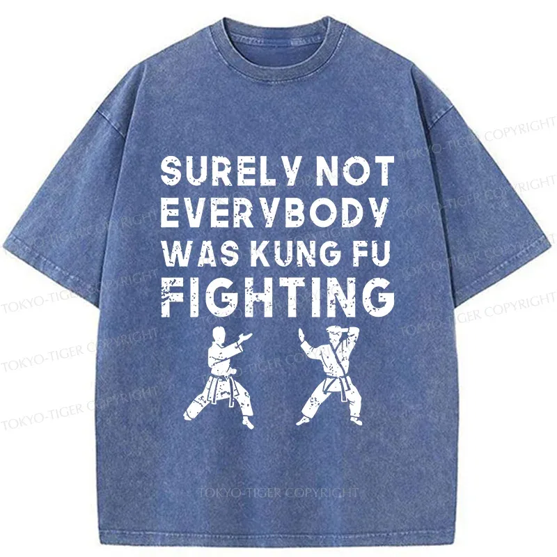 Tokyo-Tiger Funny Kung Fu Washed T-Shirt