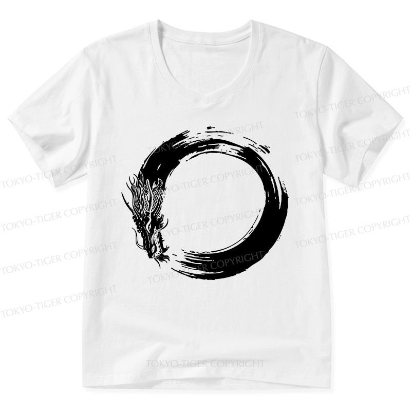 Tokyo-Tiger Dragon's Circle V-Neck Classic T-Shirt