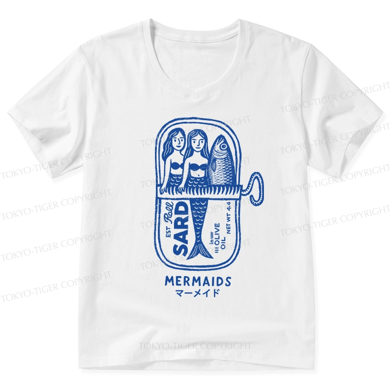 Tokyo-Tiger Mermaid Can V-Neck Classic T-Shirt