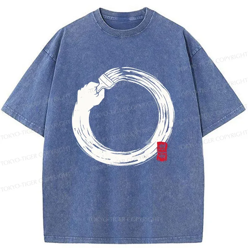 Tokyo-Tiger Painter's Enso Washed T-Shirt
