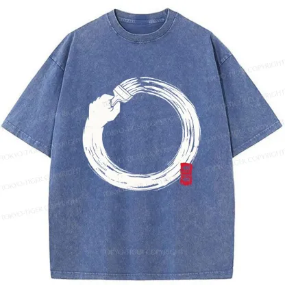 Tokyo-Tiger Painter's Enso Washed T-Shirt
