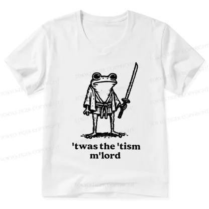 Tokyo-Tiger Focused Samurai Frog V-Neck Classic T-Shirt