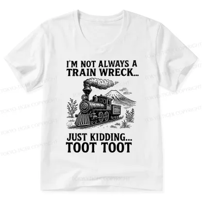 Tokyo-Tiger Funny Train Jokes V-Neck Classic T-Shirt