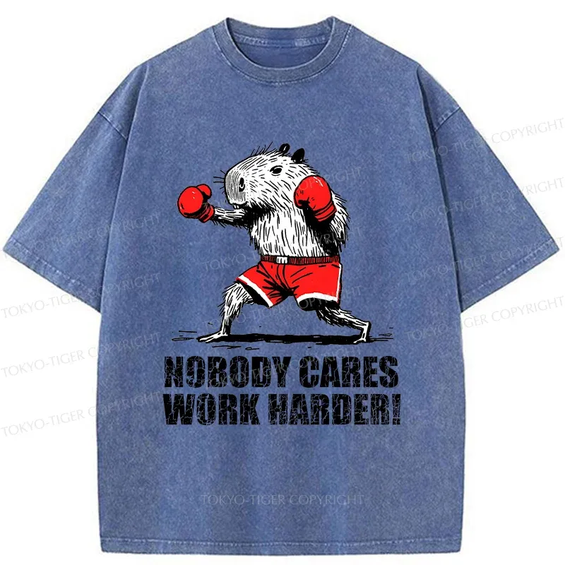 Tokyo-Tiger Capybara Fitness Washed T-Shirt