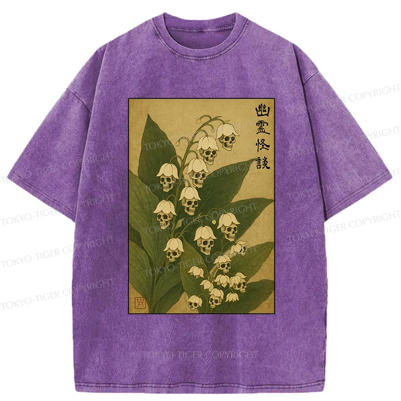 Tokyo-Tiger Horror Lilac Washed T-Shirt