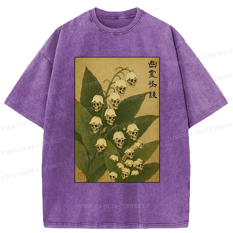 Tokyo-Tiger Horror Lilac Washed T-Shirt