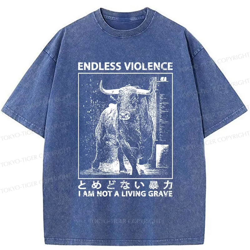 Tokyo-Tiger I Am Not A Living Grave Washed T-Shirt