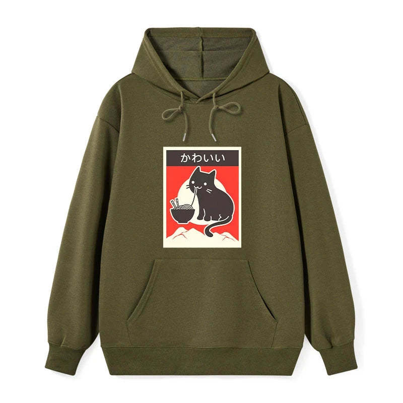 Tokyo-Tiger "Kawaii" Vintage Style Japenese Ramen Cat Classic Hoodie-tokyo-tiger