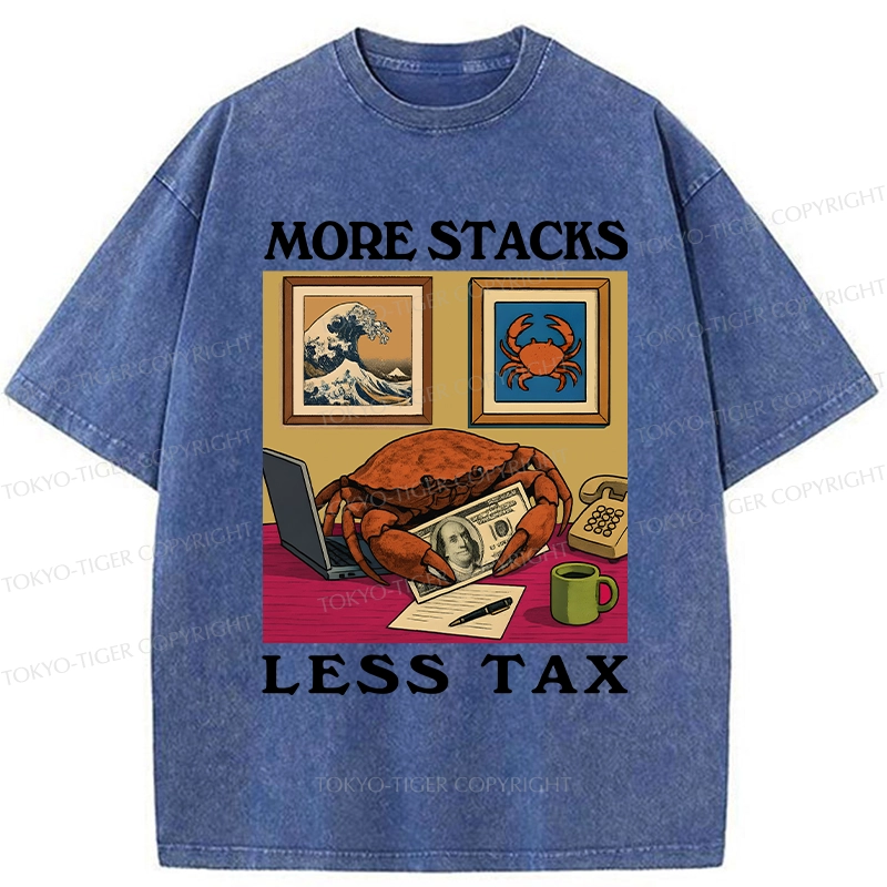 Tokyo-Tiger More Stacks Less Tax Washed T-Shirt