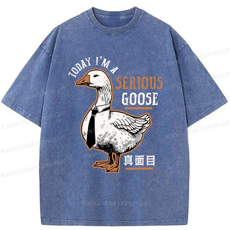 Tokyo-Tiger Japanese Serious Goose Washed T-Shirt