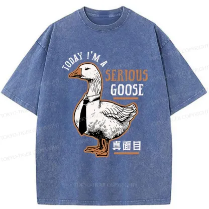Tokyo-Tiger Japanese Serious Goose Washed T-Shirt
