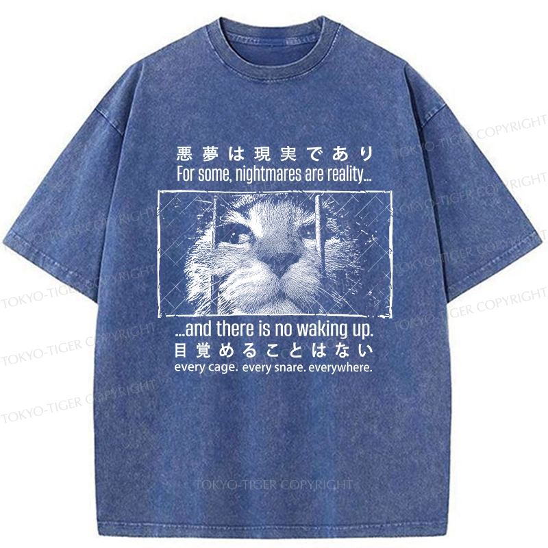 Tokyo-Tiger Protecting Animals And Prison Cat Washed T-Shirt