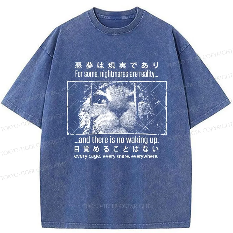 Tokyo-Tiger Protecting Animals And Prison Cat Washed T-Shirt