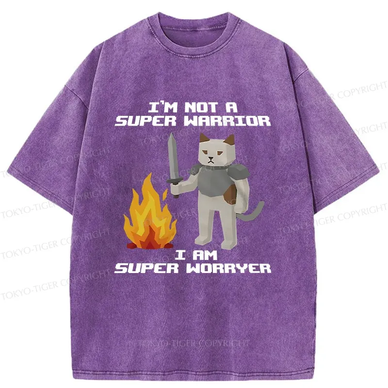 Tokyo-Tiger Cat Warrior Funny Washed T-Shirt