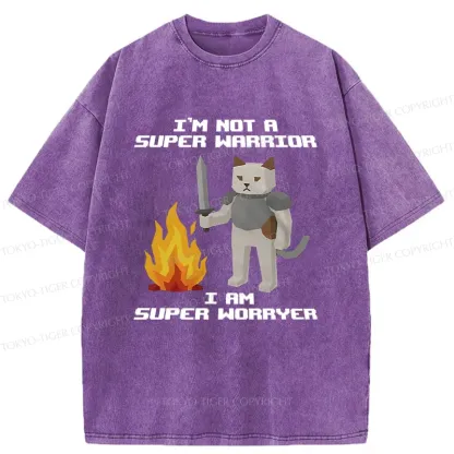 Tokyo-Tiger Cat Warrior Funny Washed T-Shirt