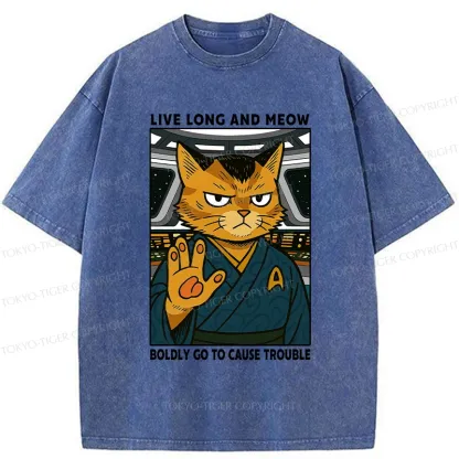 Tokyo-Tiger Intergalactic Troublemaker Cat Washed T-Shirt