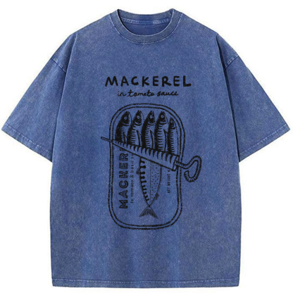 Tokyo-Tiger Mackerel In Tomato Sauce Washed T-Shirt