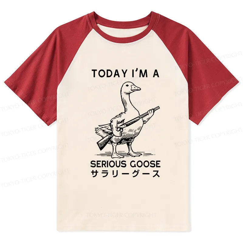 Tokyo-Tiger Serious Stupid Goose Raglan T-shirt