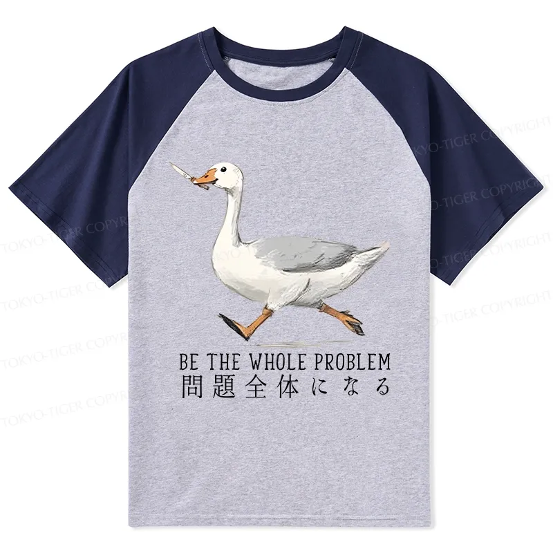 Tokyo-Tiger Running Stupid Goose Raglan T-shirt