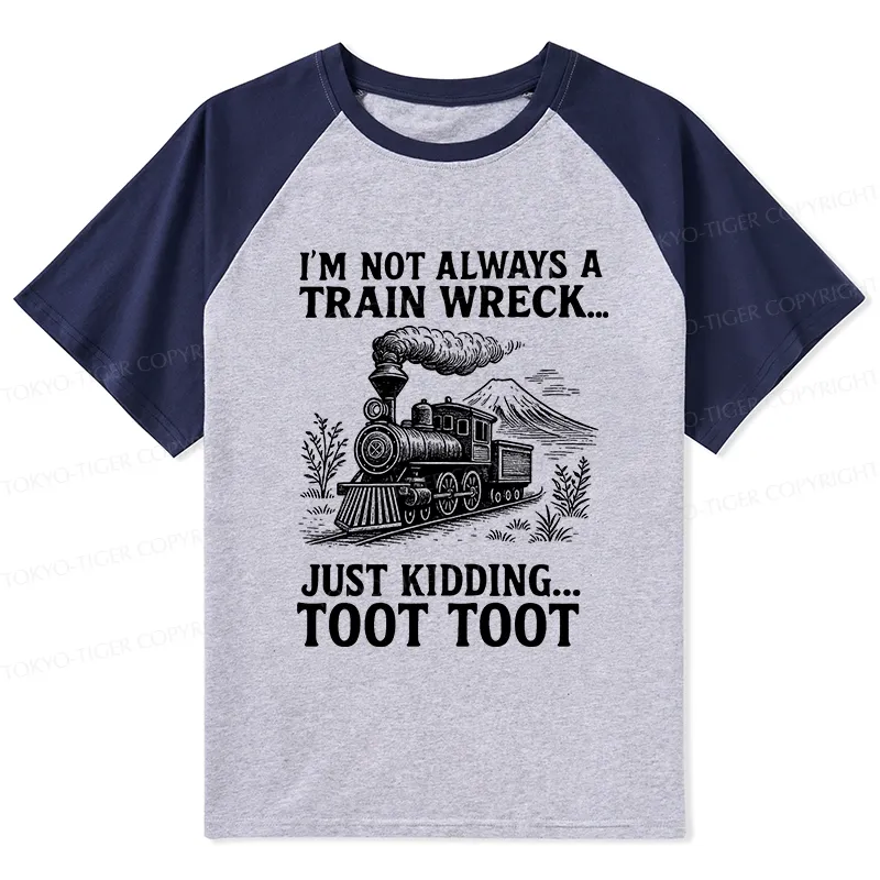 Tokyo-Tiger Funny Train Jokes Raglan T-shirt