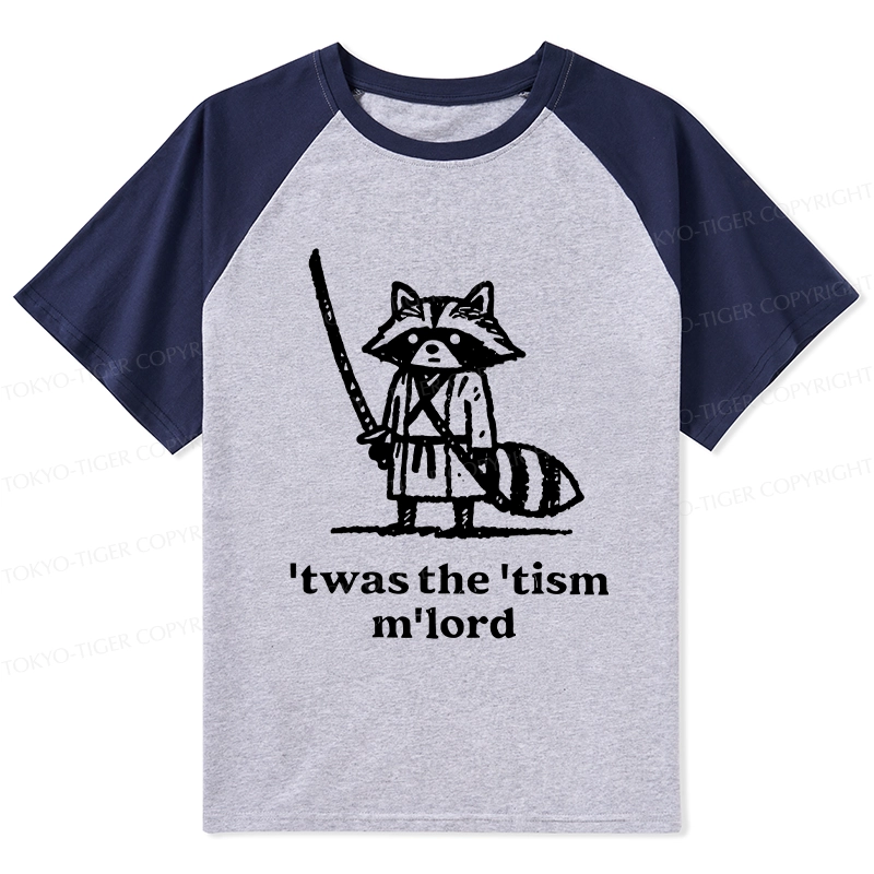 Tokyo-Tiger Focused Samurai Raccoon Raglan T-shirt