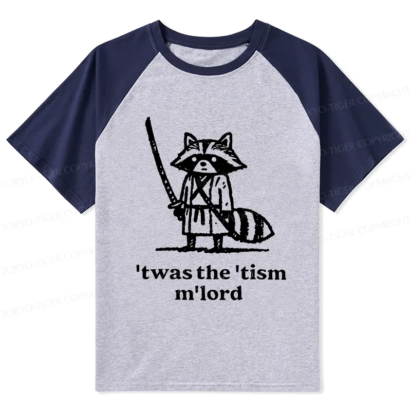 Tokyo-Tiger Focused Samurai Raccoon Raglan T-shirt