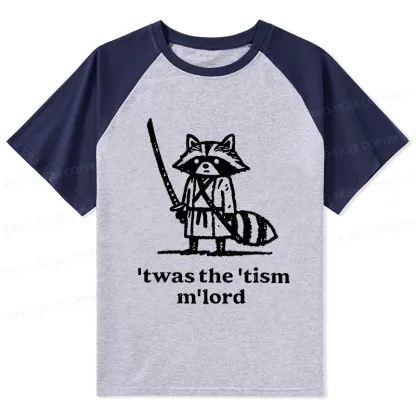 Tokyo-Tiger Focused Samurai Raccoon Raglan T-shirt