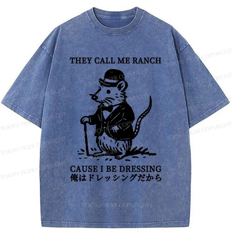 Tokyo-Tiger Elegant Mouse Washed T-Shirt
