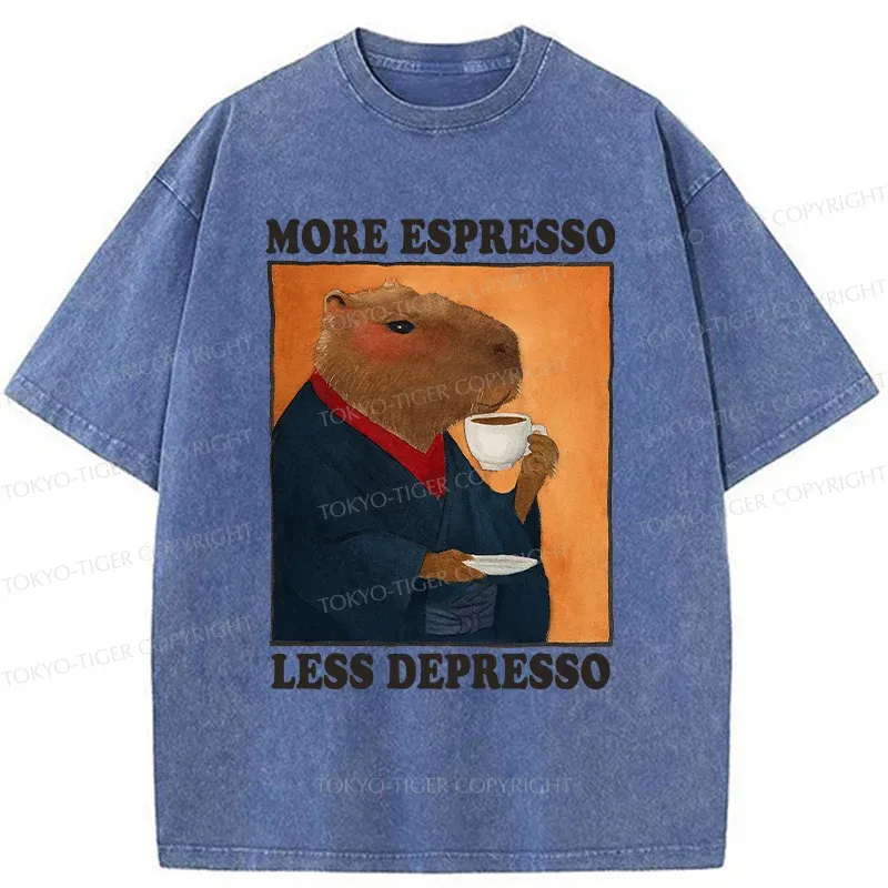 Tokyo-Tiger Elegant Capybara Washed T-Shirt