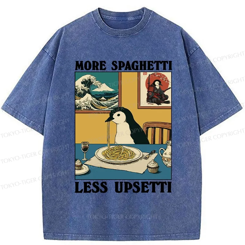 Tokyo-Tiger More Spaghetti Less Upsetti Penguin Washed T-Shirt